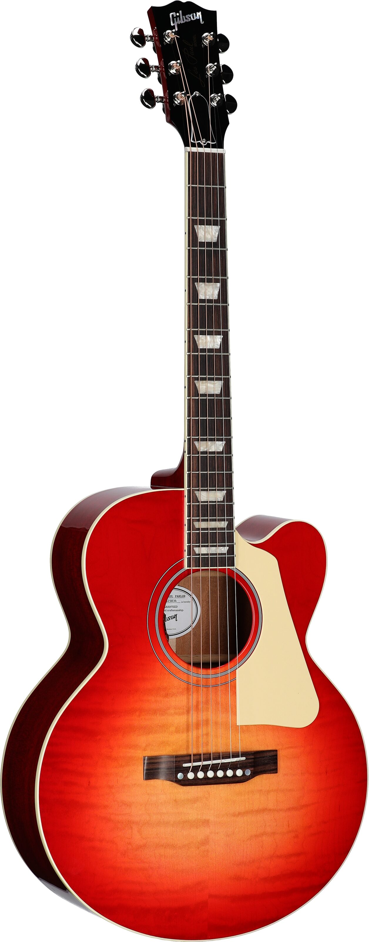 Gibson Les Paul Parlor Acoustic-Electric Guitar (with Case), Vintage Cherry Sunburst, Serial Number 20625034, Body Left Front