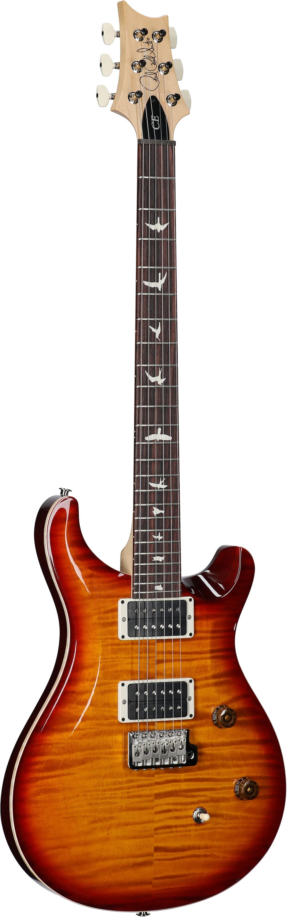 PRS Paul Reed Smith CE24 Electric Guitar (with Gig Bag), Dark Cherry Sunburst, Serial Number 0402530, Body Left Front