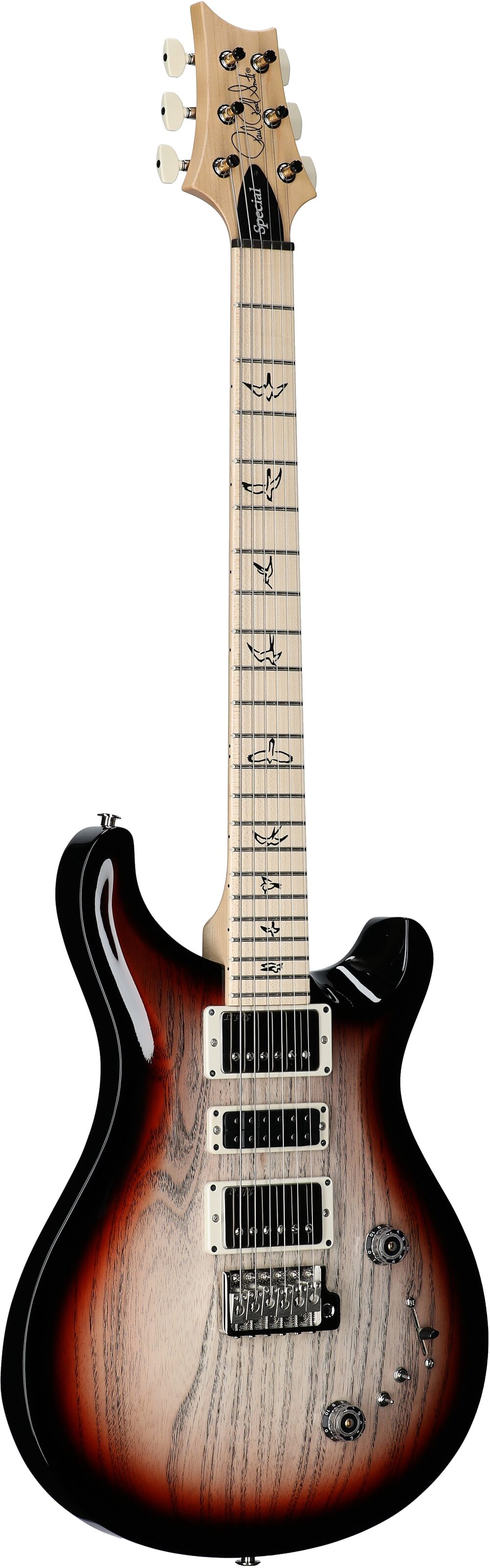 PRS Paul Reed Smith Swamp Ash Special Maple Electric Guitar (with Gig Bag), Jasper Smokeburst, Serial Number 0404830, Body Left Front