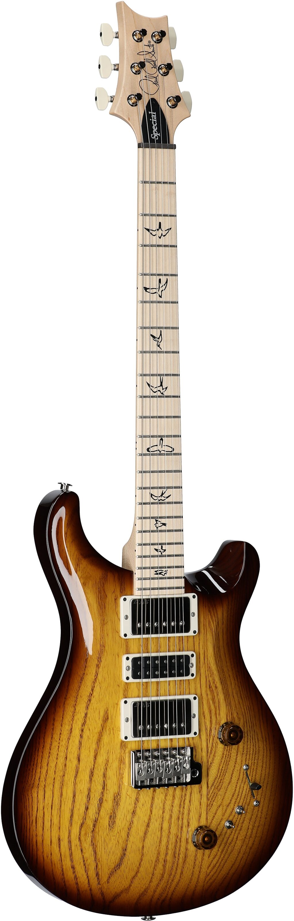 PRS Paul Reed Smith Swamp Ash Special Maple Electric Guitar (with Gig Bag), Tobacco Sunburst, Serial Number 0404828, Body Left Front