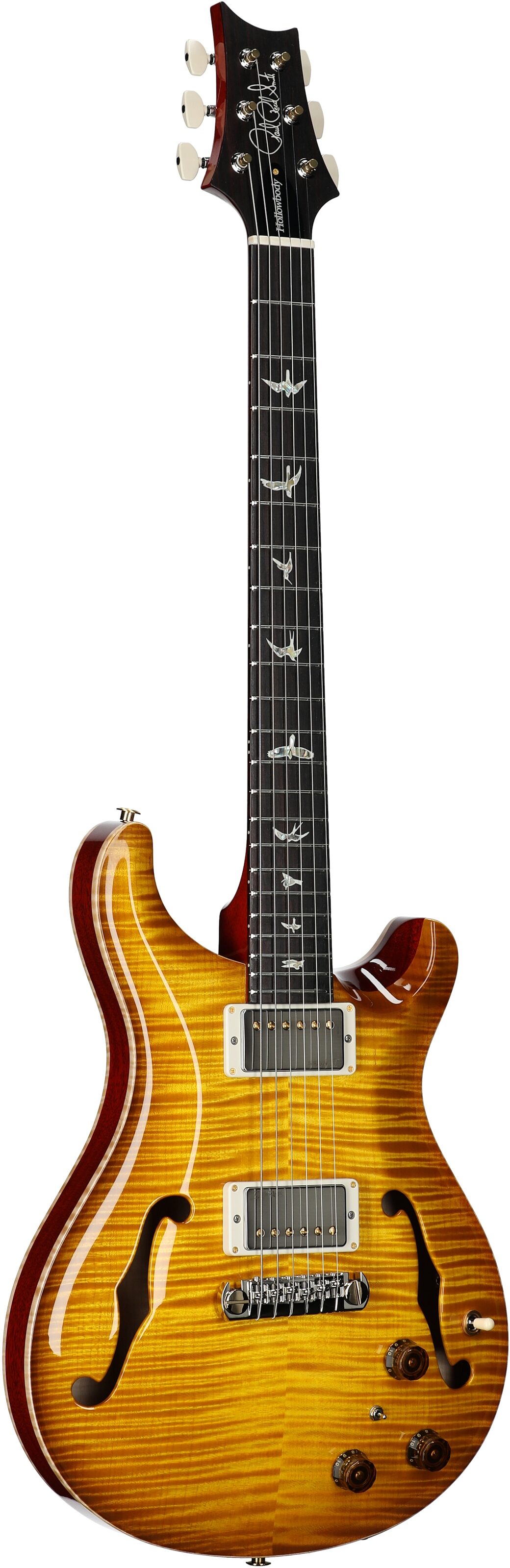 PRS Paul Reed Smith Hollowbody II 10-Top Electric Guitar (with Case), McCarty Sunburst, Serial Number 0396065, Body Left Front