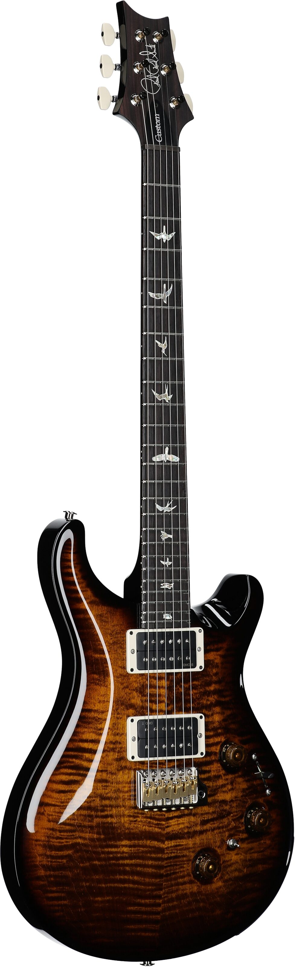 PRS Paul Reed Smith Custom 24 Piezo Electric Guitar (with Case), Black Gold Wrap Burst, Serial Number 0403871, Body Left Front