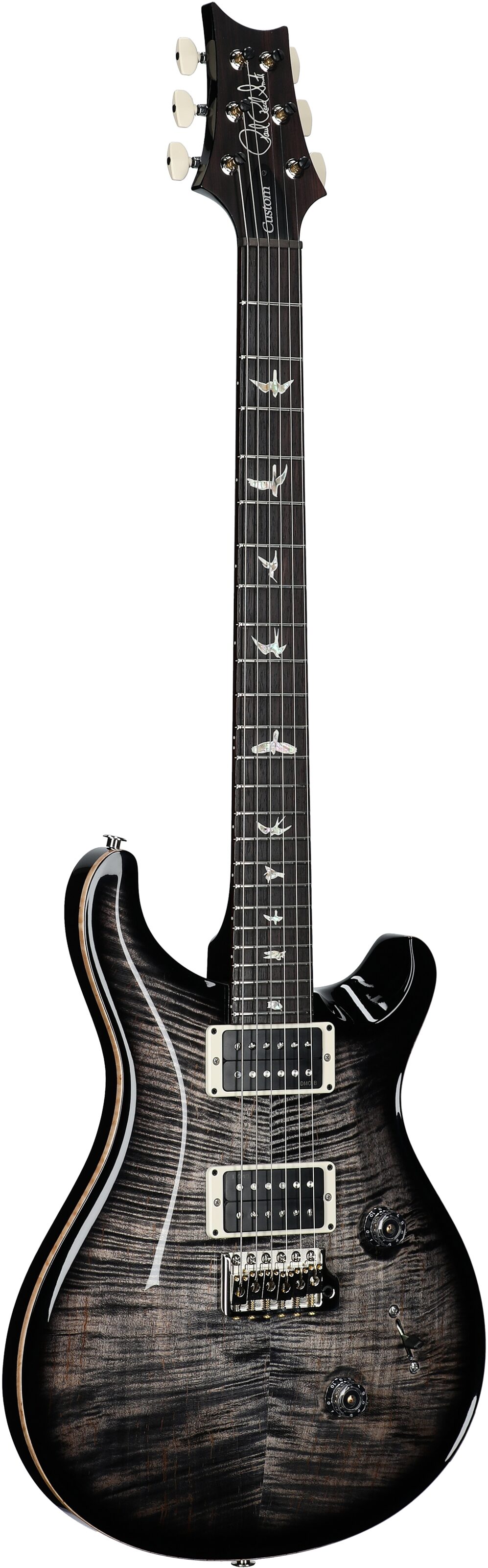 PRS Paul Reed Smith Custom 24 Gen III Electric Guitar (with Case), Charcoal Burst, Serial Number 0403082, Body Left Front