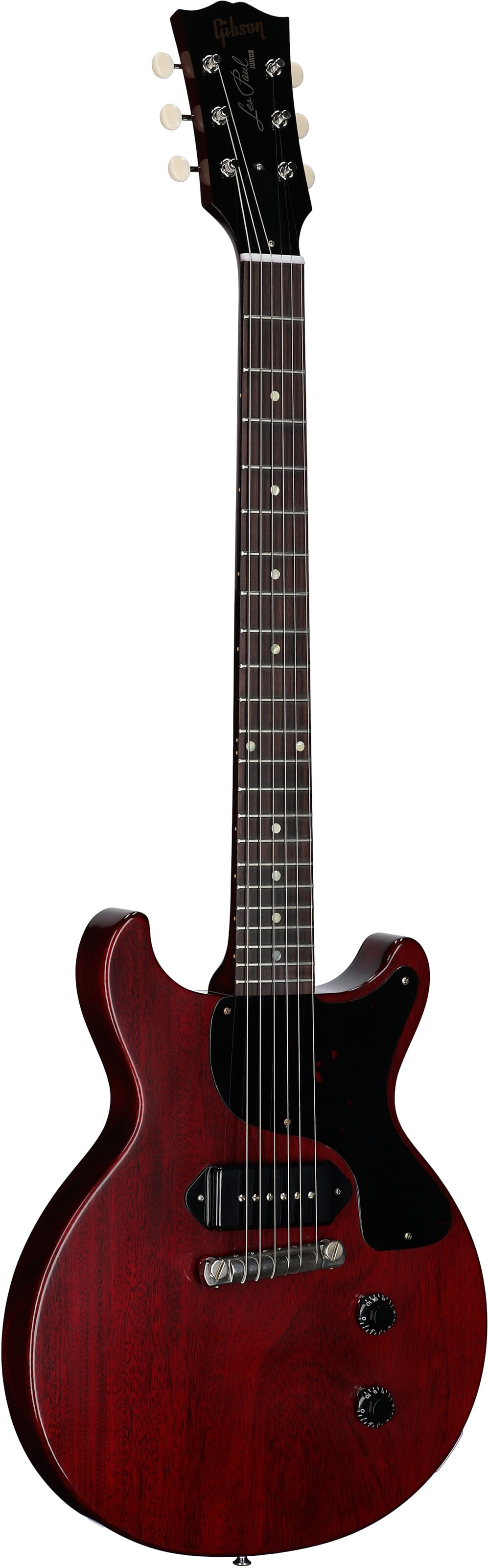 Gibson Custom 1958 Les Paul Junior Double Cut Reissue Electric Guitar (with Case), Cherry, Serial Number 85351, Body Left Front