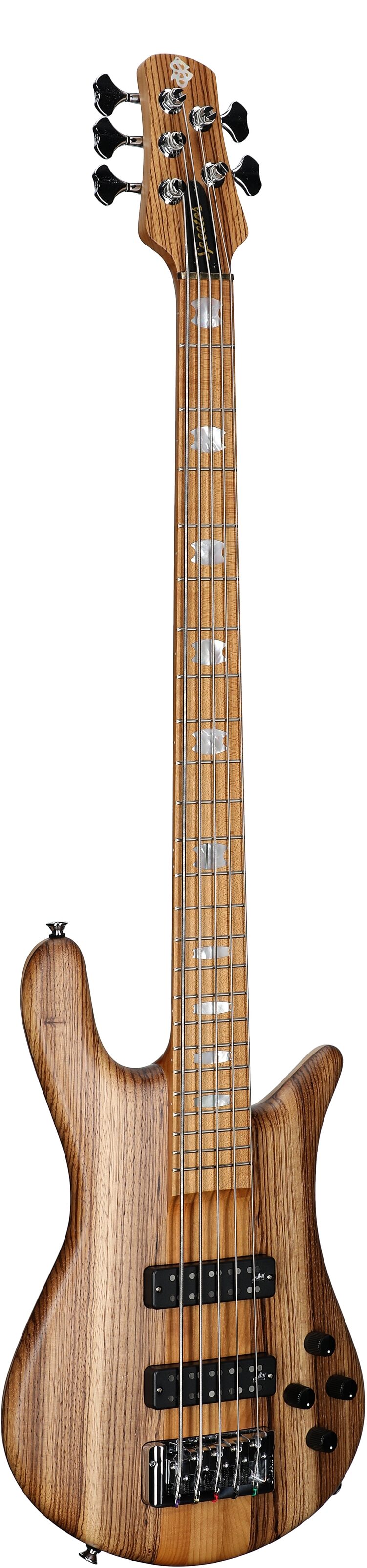 Spector Euro 5 RST Electric Bass, 5-String (with Gig Bag), Zebrawood Natural Matte, Serial Number NB22777, Body Left Front