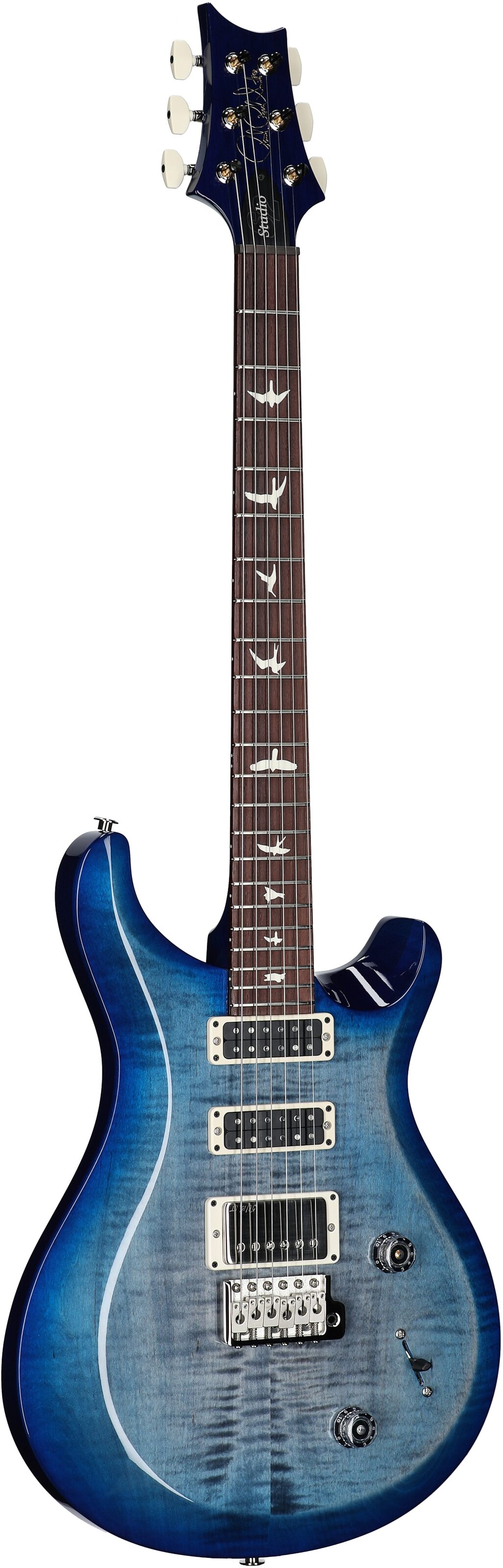 PRS Paul Reed Smith S2 Studio Electric Guitar, Faded Gray Black Blue Burst, Serial Number S2080103, Body Left Front