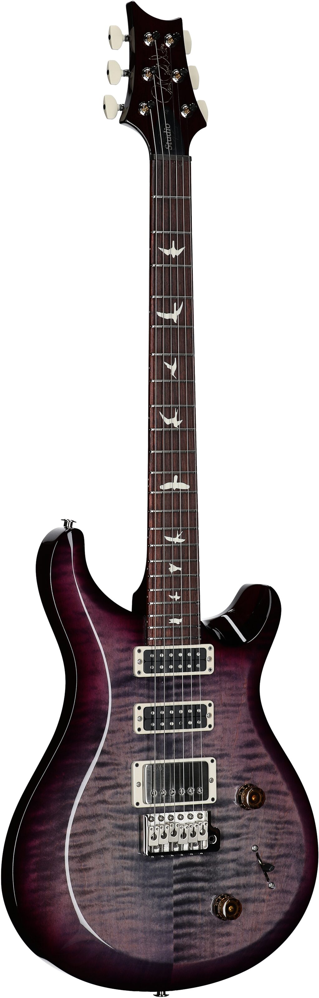 PRS Paul Reed Smith S2 Studio Electric Guitar, Faded Gray Black Purple Burst, Serial Number S2080575, Body Left Front