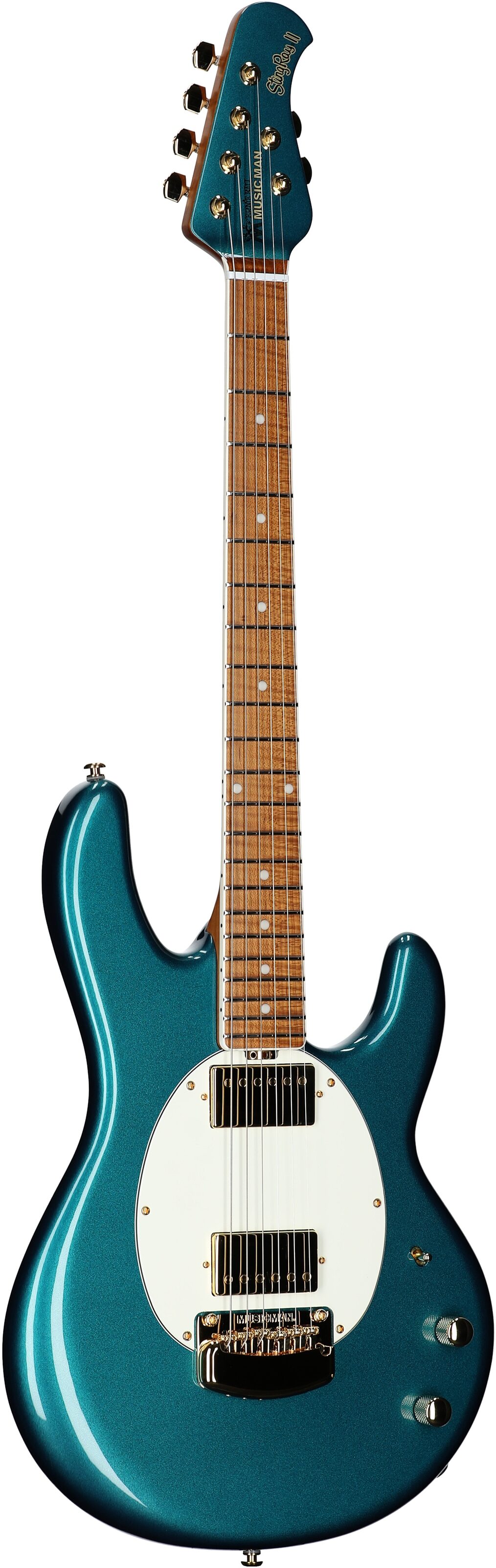 Ernie Ball Music Man StingRay II Cory Wong Deluxe Electric Guitar, Pine Green, Serial Number S12335, Body Left Front