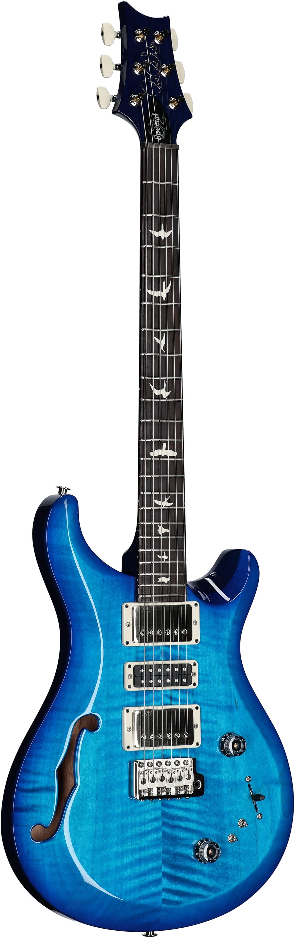 PRS Paul Reed Smith S2 Special Semi-Hollow Electric Guitar (with Gig Bag), Lake Blue, Serial Number S2080802, Body Left Front