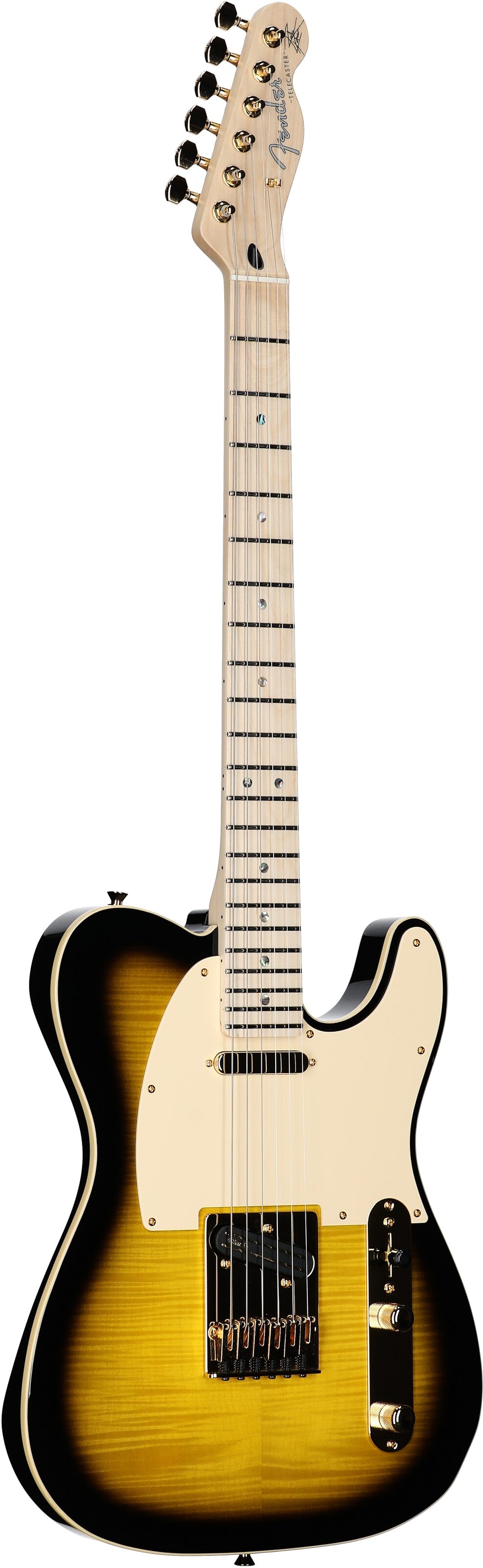 Fender Richie Kotzen Telecaster Electric Guitar (Maple Fingerboard), Brown Sunburst, Serial Number JD24029222, Body Left Front