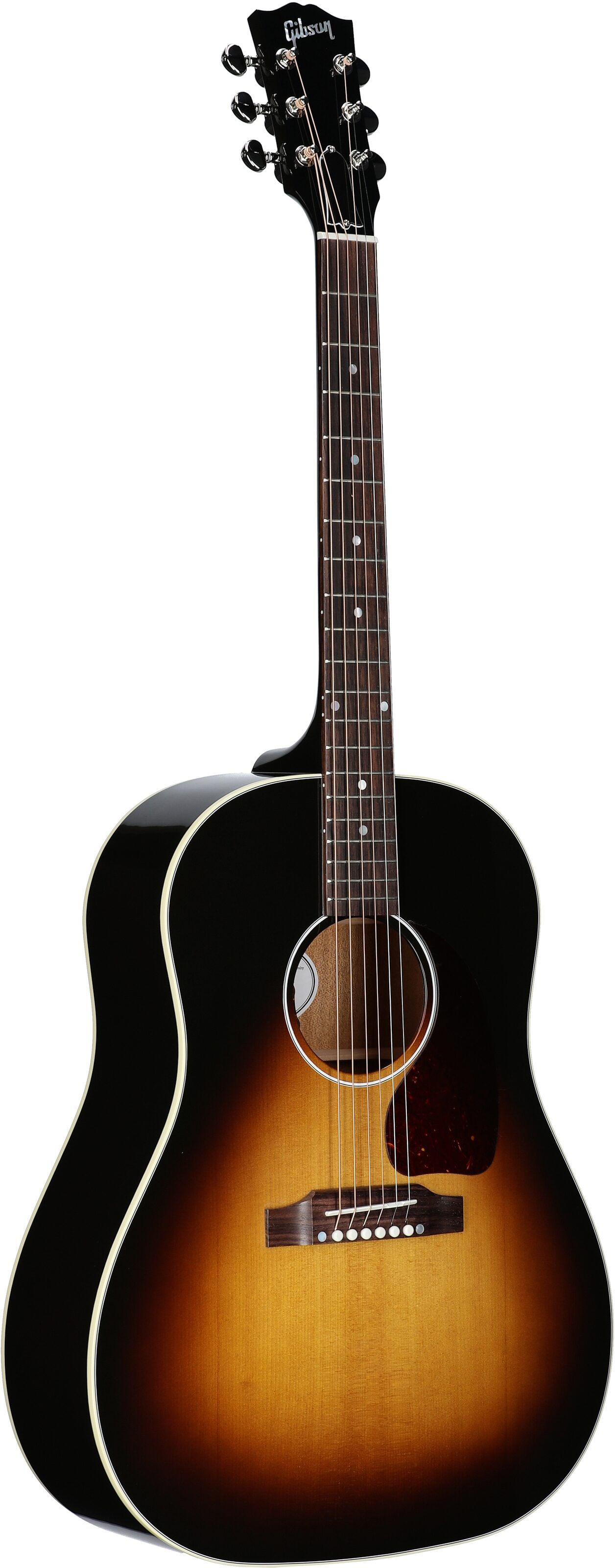 Gibson J-45 Standard Acoustic-Electric Guitar (with Case), Vintage Sunburst, Serial Number 21255106, Body Left Front