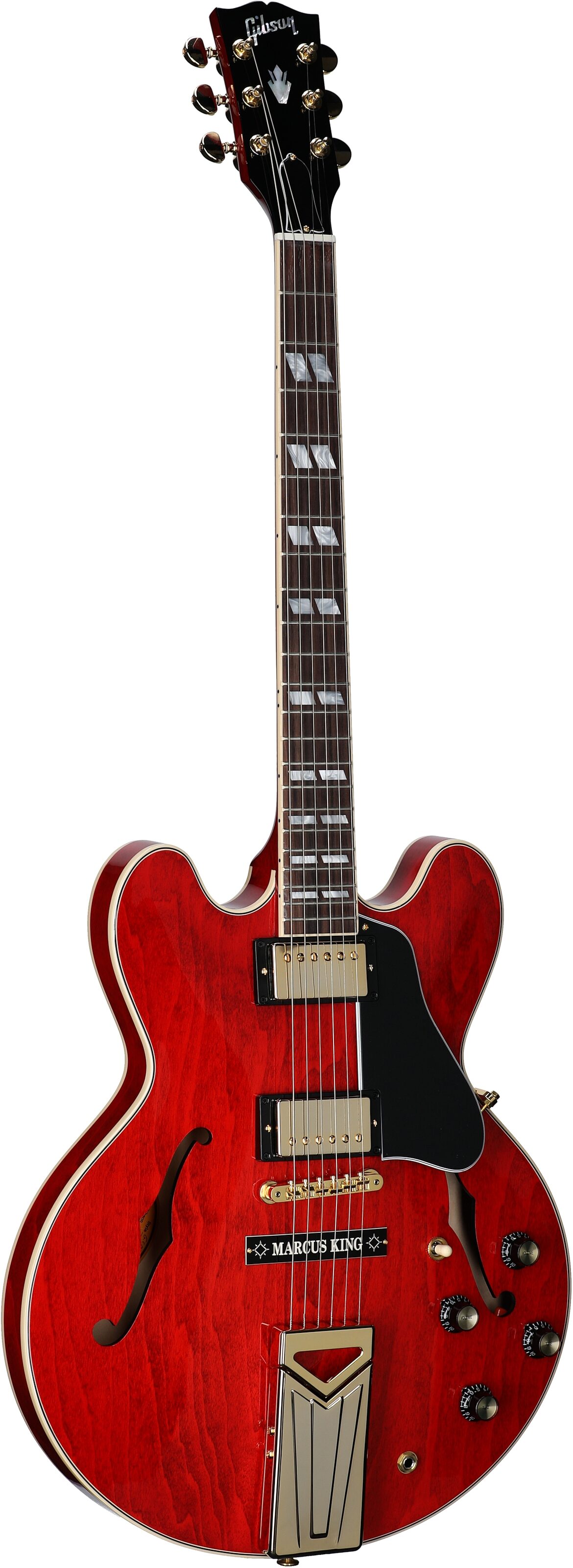 Gibson Marcus King ES-345 Electric Guitar (with Case), '60s Cherry, Serial Number 211450144, Body Left Front