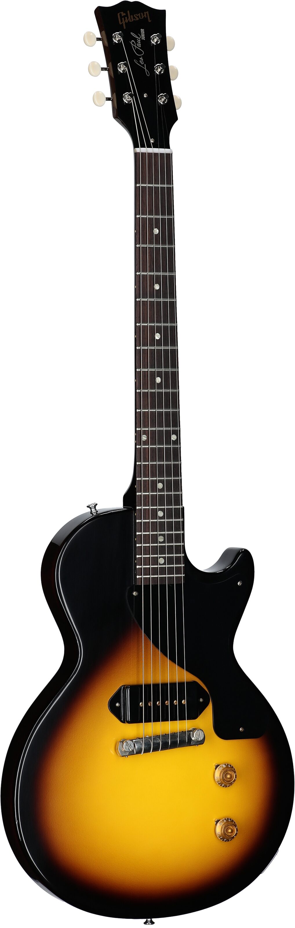 Gibson Custom 1957 Les Paul Junior Reissue Electric Guitar (with Case), Vintage Sunburst, Serial Number 75757, Body Left Front