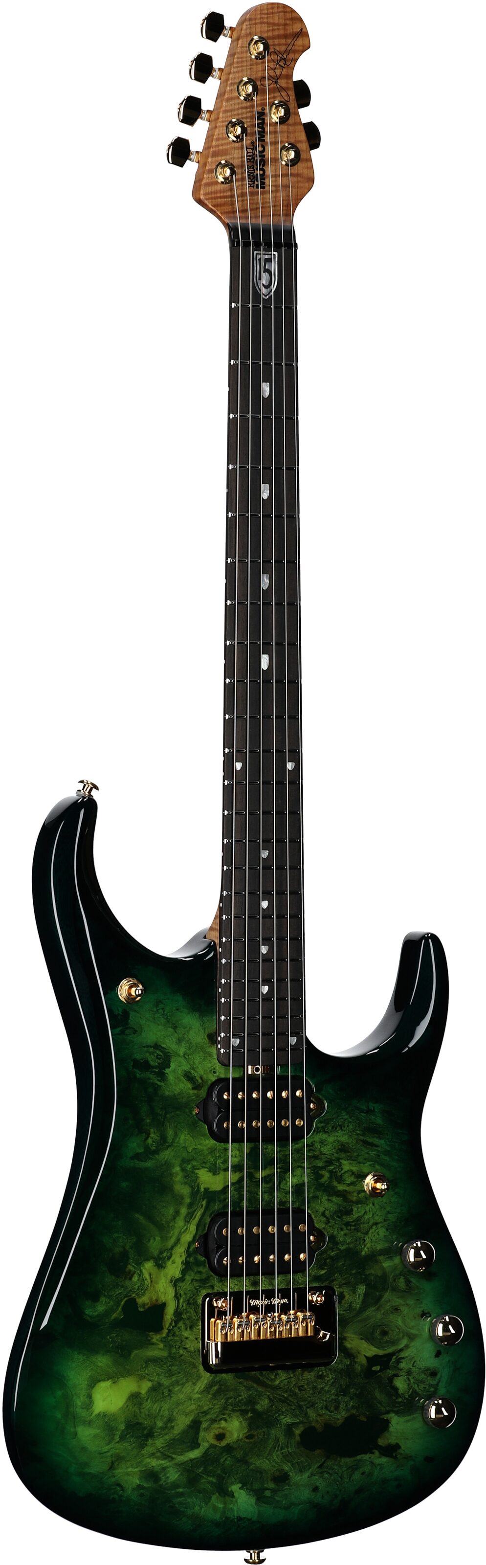 Ernie Ball Music Man JP15 BFR Electric Guitar (with Case), Toxic Sludge, Serial Number G91718, Body Left Front