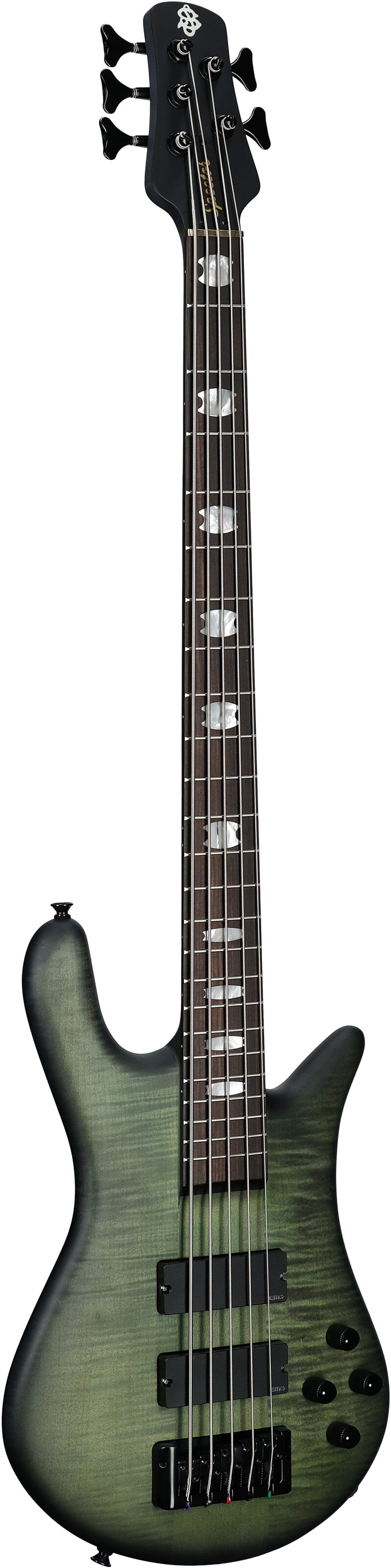 Spector Euro5 LX Electric Bass, 5-String (with Gig Bag), Haunted Moss Matte, Serial Number 21NB22754, Body Left Front