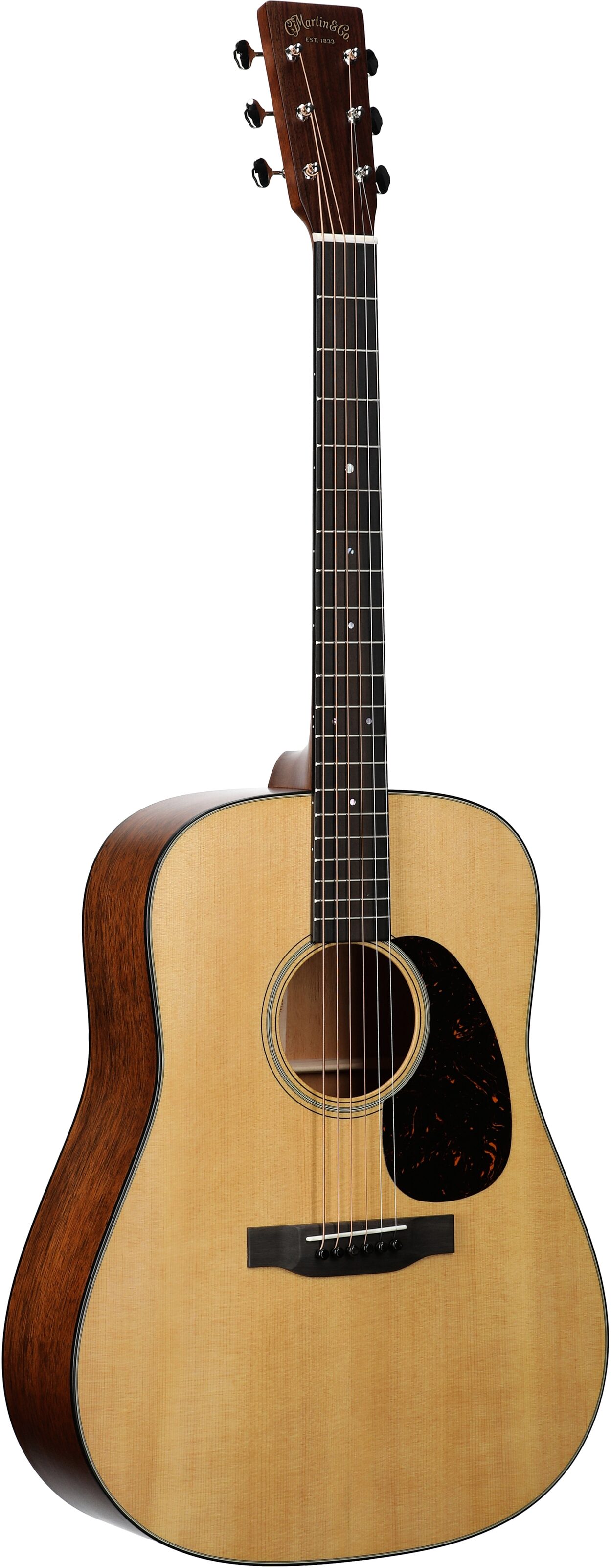 Martin D-18-v2 Satin Acoustic Guitar (with Case), Natural, Serial Number M2957287, Body Left Front