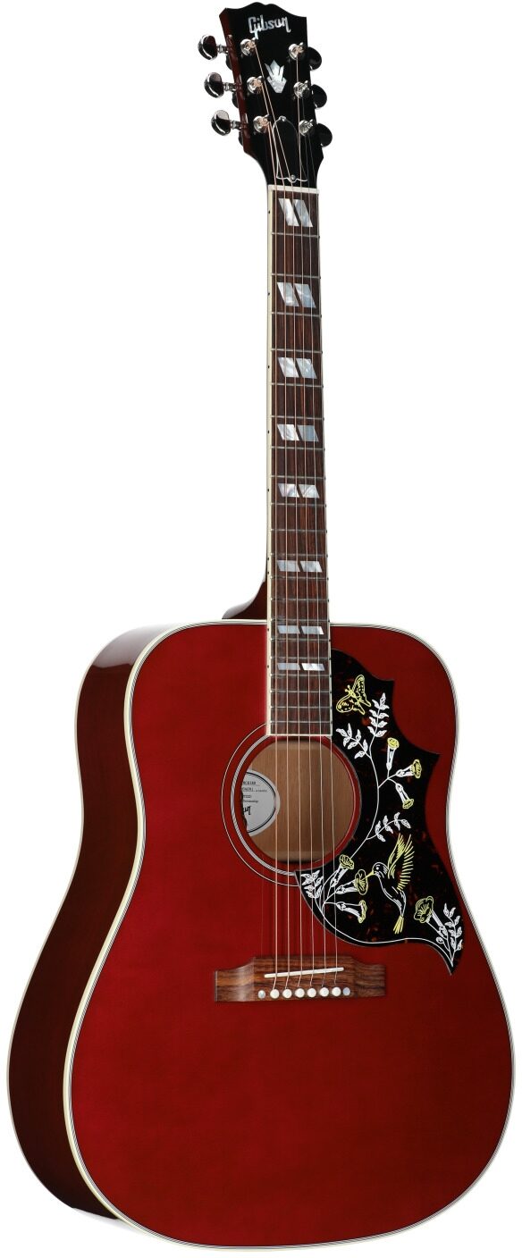 Gibson Limited Edition Hummingbird Standard Acoustic-Electric Guitar (with Case), Wine Red, Serial Number 23304091, Body Left Front