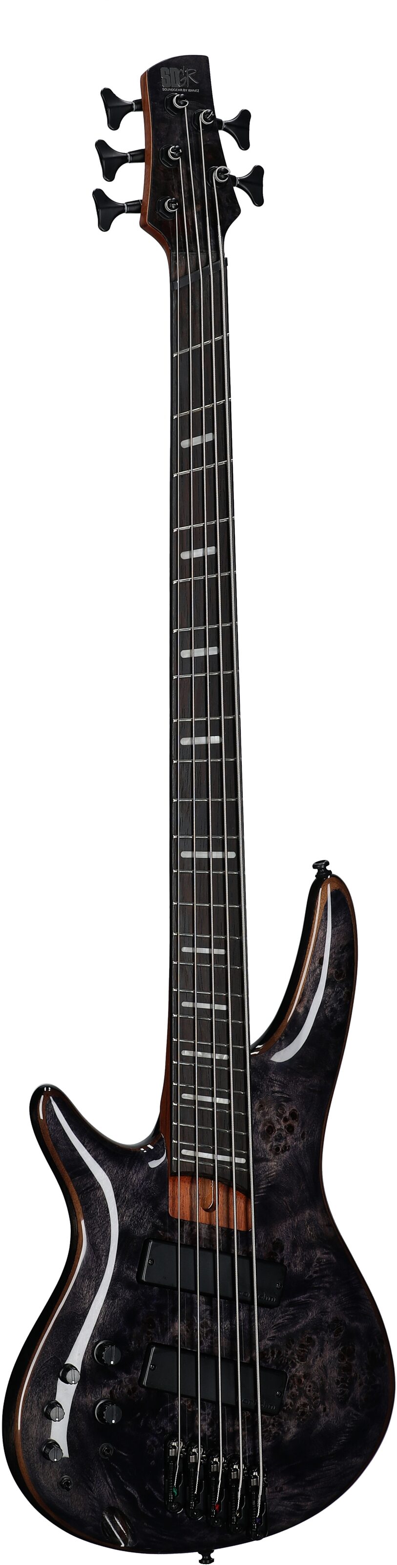 Ibanez SRMS805L Multi-scale Electric Bass, 5-String (Left-Handed), Deep Twilight, Body Left Front