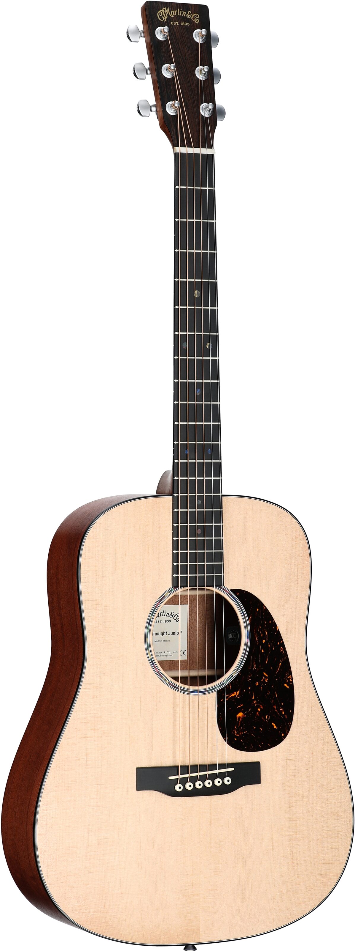 Martin D Junior E Acoustic-Electric Guitar (with Soft Case), New, Body Left Front