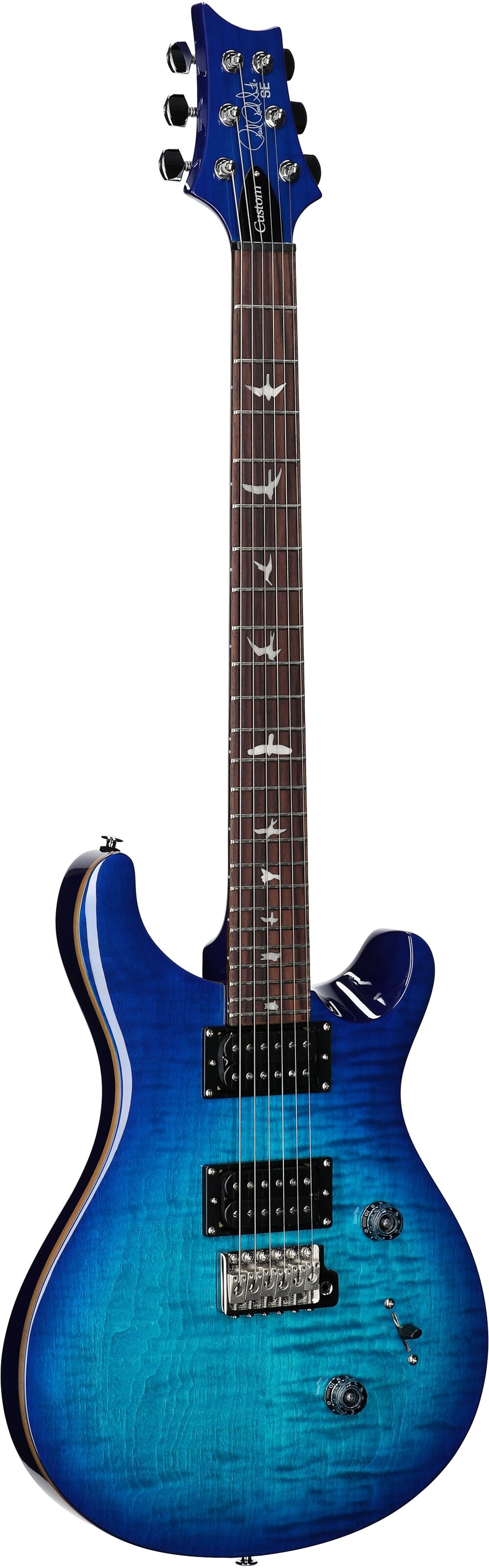 PRS Paul Reed Smith SE Custom 24 Electric Guitar (with Gig Bag), Lake Blue, Body Left Front