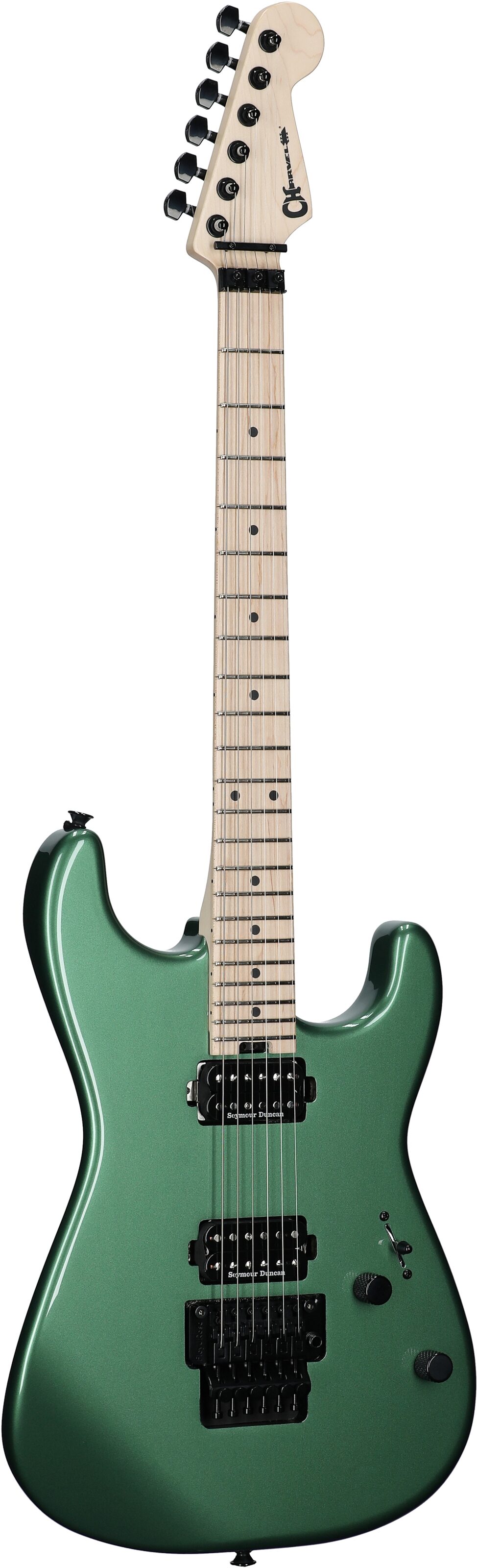 Charvel Pro-Mod SD1 HH FR Electric Guitar, with Maple Fingerboard, Pelham Green, Body Left Front
