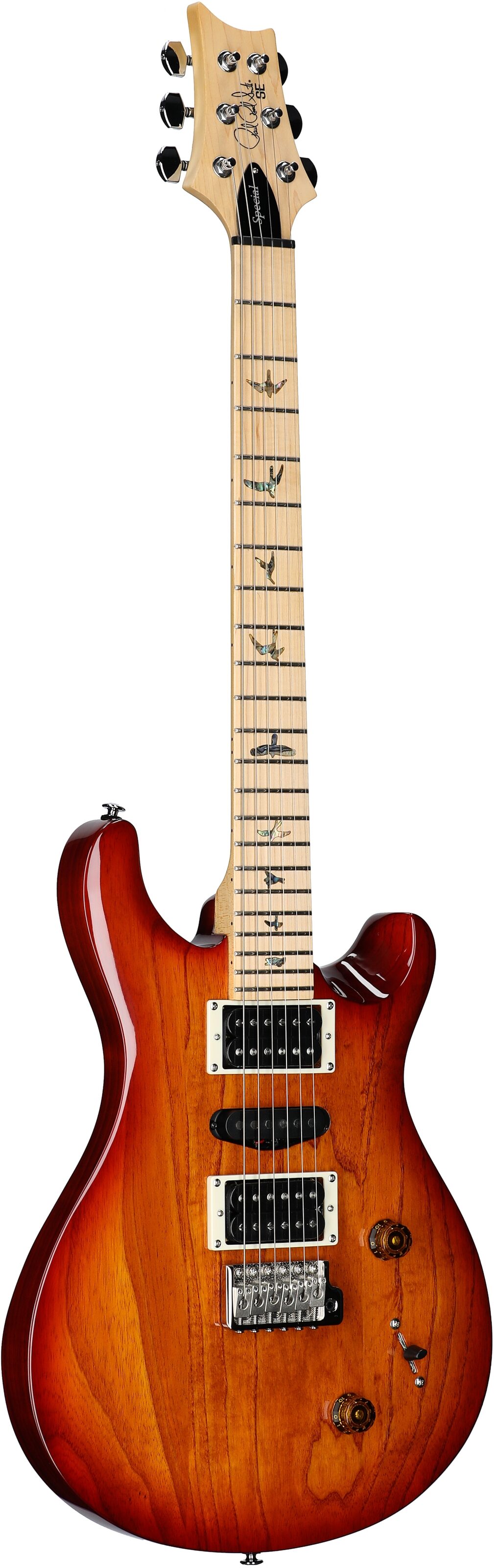 PRS Paul Reed Smith SE Swamp Ash Special Electric Guitar (with Gig Bag), Vintage Sunburst, Body Left Front