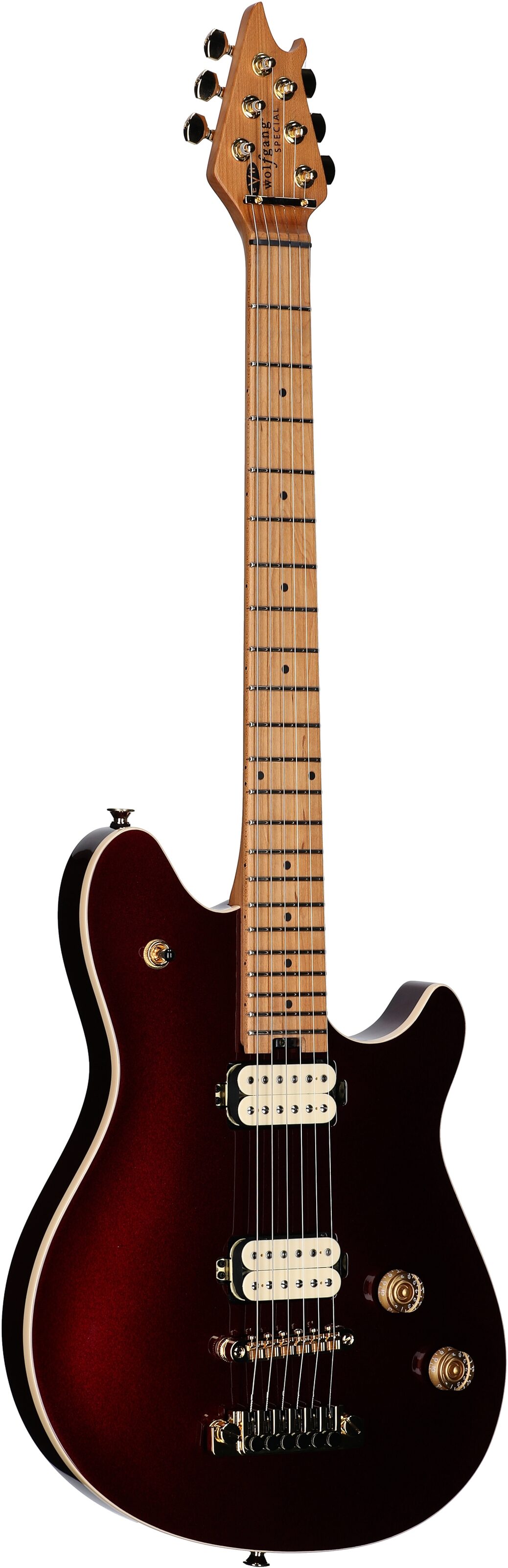 EVH Eddie Van Halen Limited Edition Wolfgang Special TOM Archtop Electric Guitar, Oxblood, Body Left Front