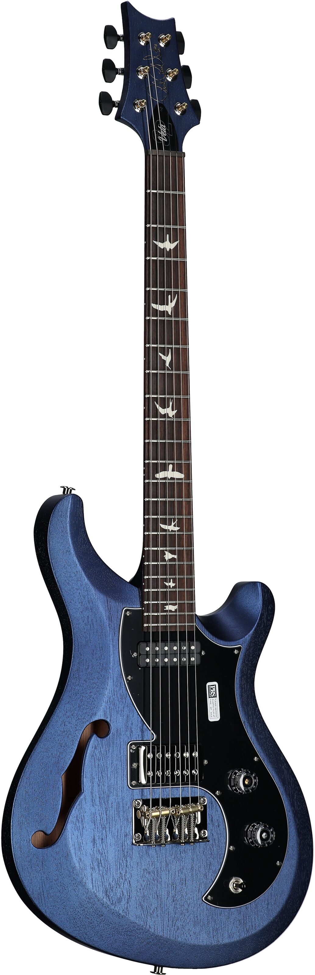 PRS Paul Reed Smith S2 Vela Semi-Hollowbody Electric Guitrar, Satin Metallic Midnight, Body Left Front