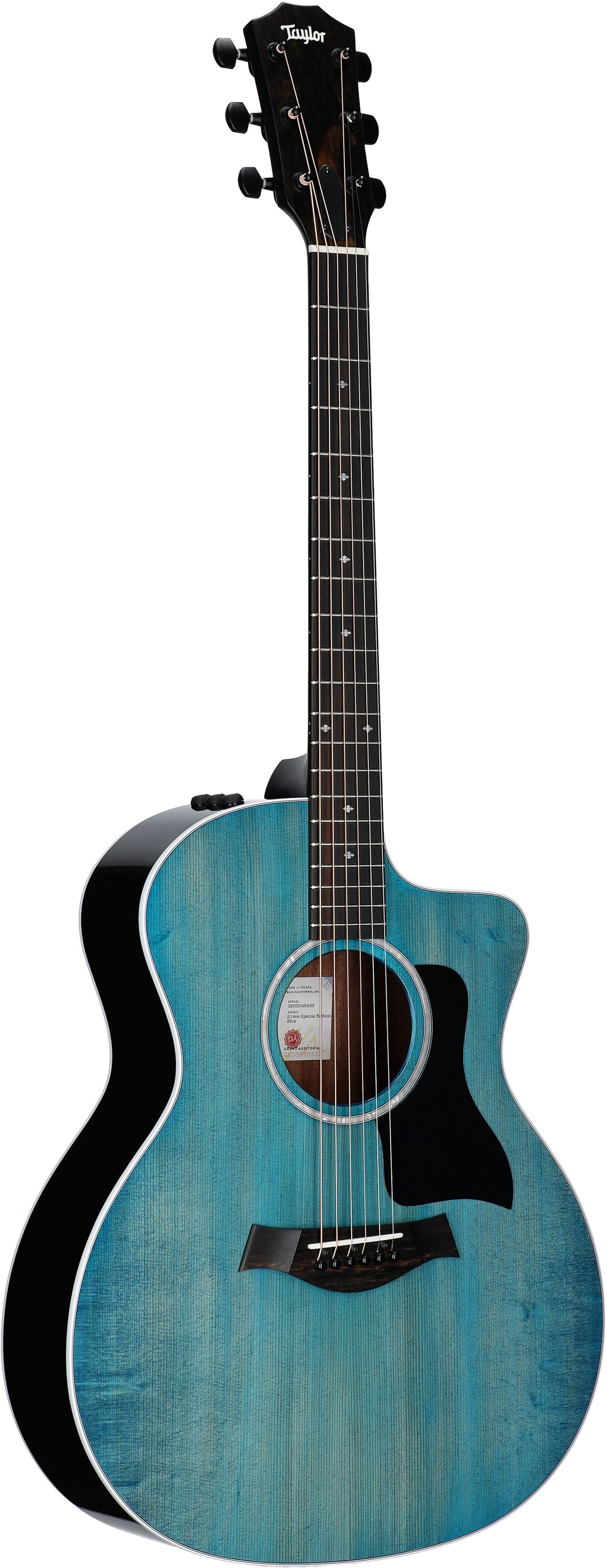 Taylor 214ce-SE Grand Auditorium Acoustic-Electric Guitar (with AeroCase), Blue, Body Left Front