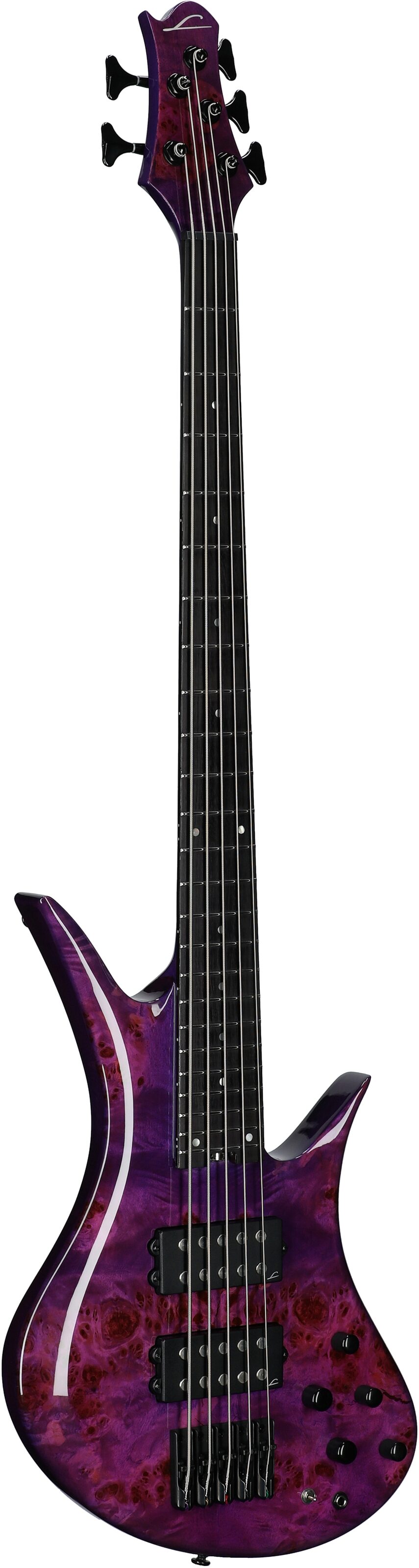 Legator HB5SS Helio 5 Super Shred Bass Guitar, Magenta, Body Left Front