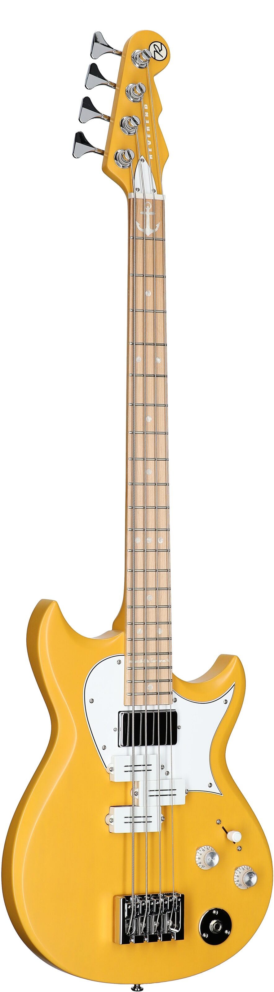 Reverend Mike Watt Wattplower MKII Electric Bass, Yellow, Body Left Front