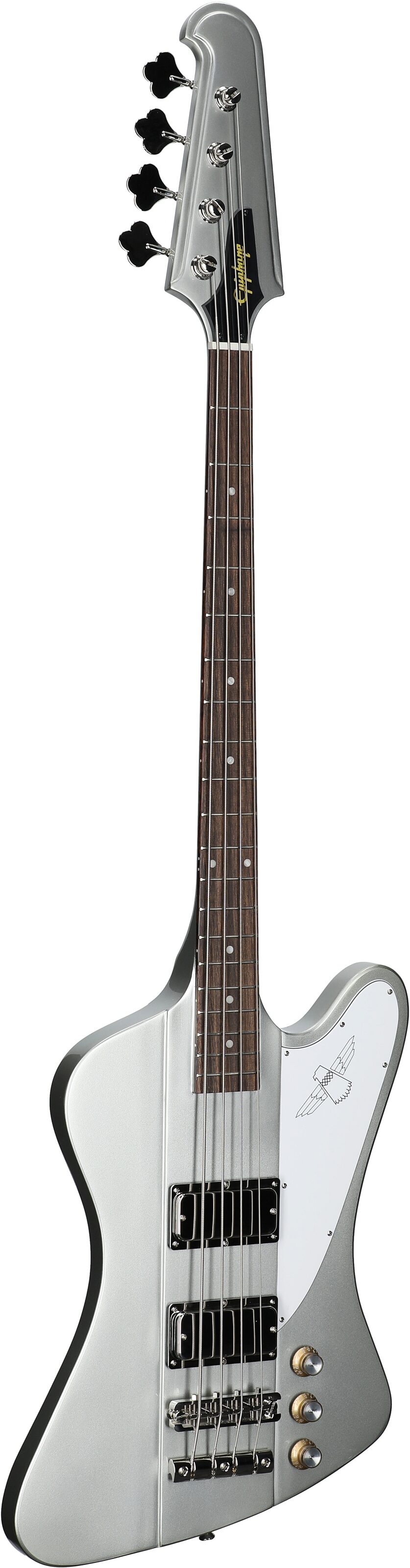 Epiphone Thunderbird '64 Electric Bass (with Gig Bag), Silver Mist, with Gig Bag, Open Box (Very Good), Body Left Front