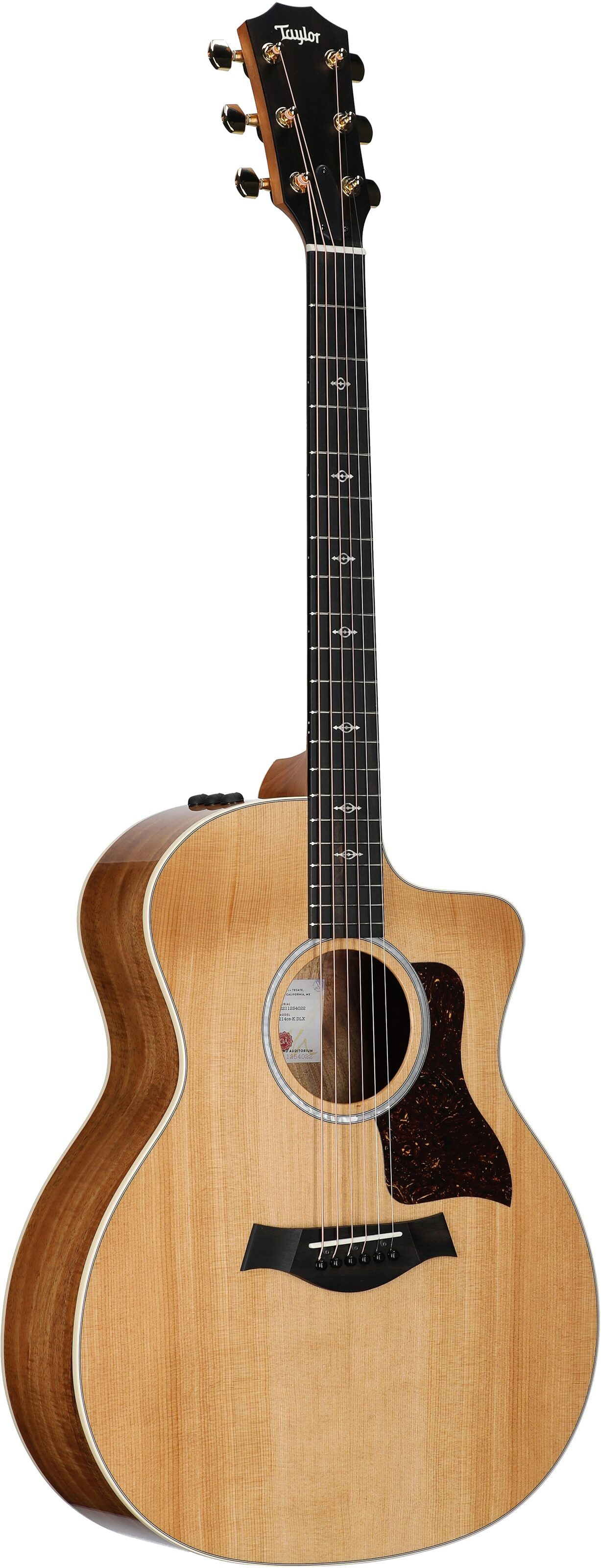 Taylor 214ce-K Koa Deluxe Acoustic-Electric Guitar (with Case), New, Body Left Front