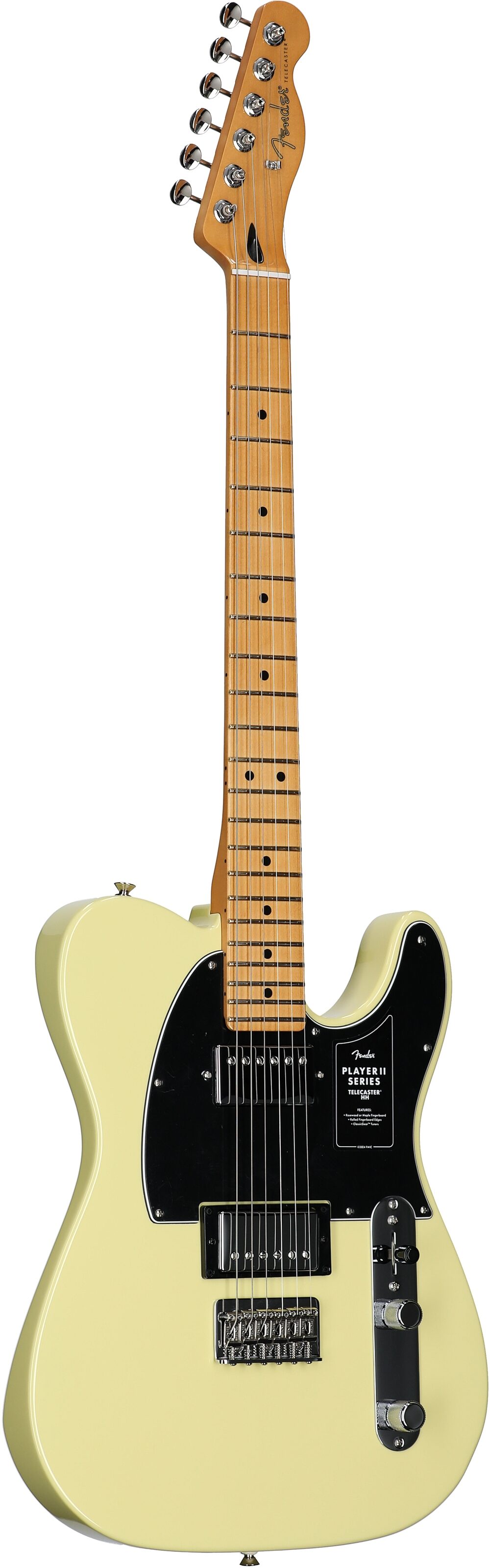 Fender Player II Telecaster HH Electric Guitar, with Maple Fingerboard, Hialeah Yellow, Body Left Front