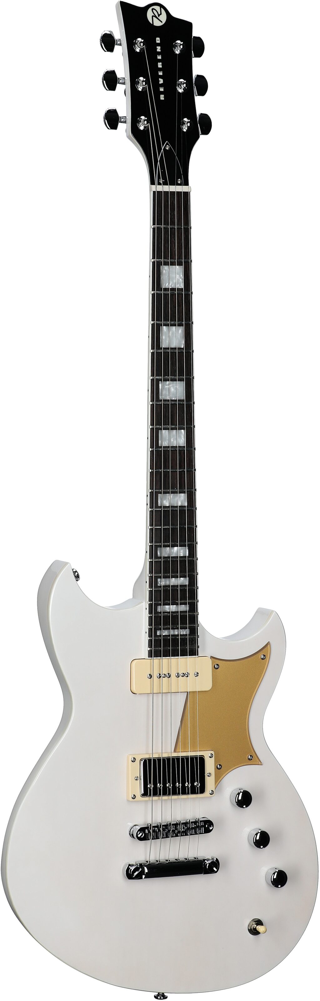 Reverend Sensei H90 Electric Guitar, Transparent White, Body Left Front