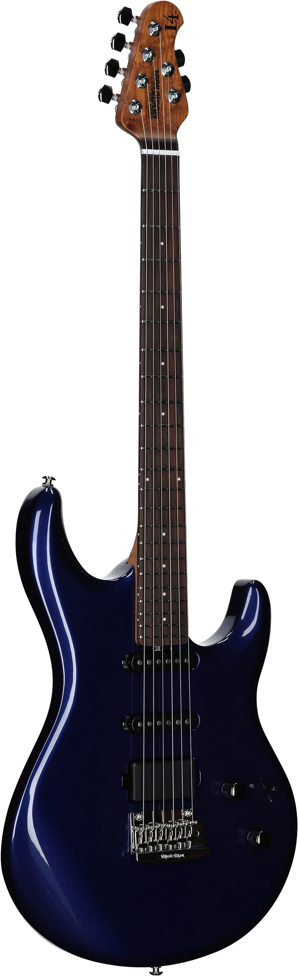 Ernie Ball Music Man Luke 4 HSS Electric Guitar, Butane Blue, Open Box (Very Good), Body Left Front