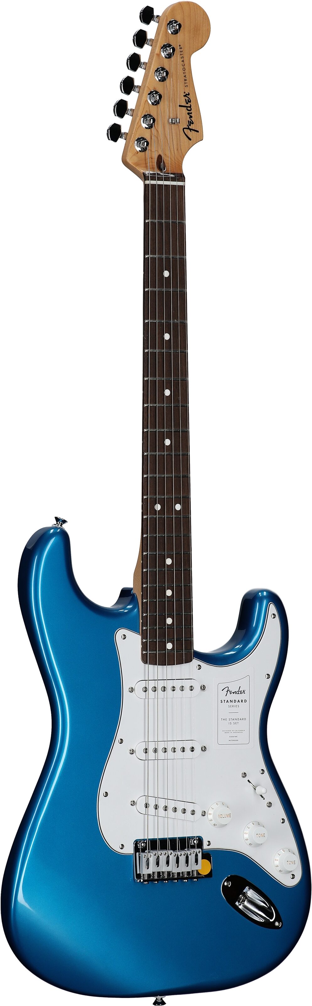 Fender Standard Stratocaster Electric Guitar, Laurel Fingerboard, Aqua Marine Metallic, Body Left Front