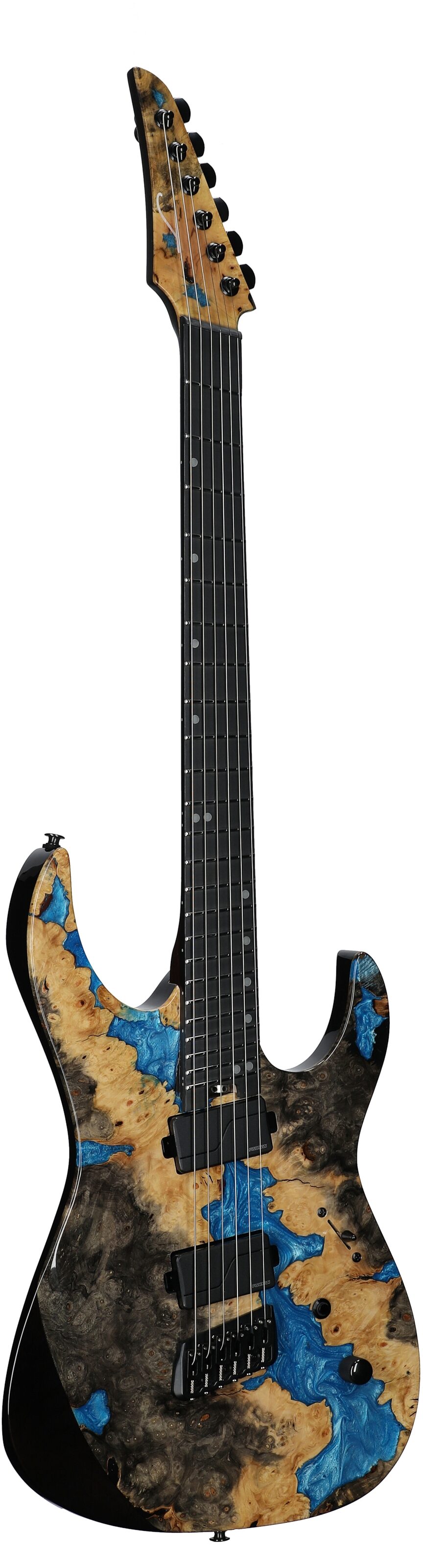 Legator Ninja 6 X Multi-Scale Guitar, Caribbean Blue , Body Left Front