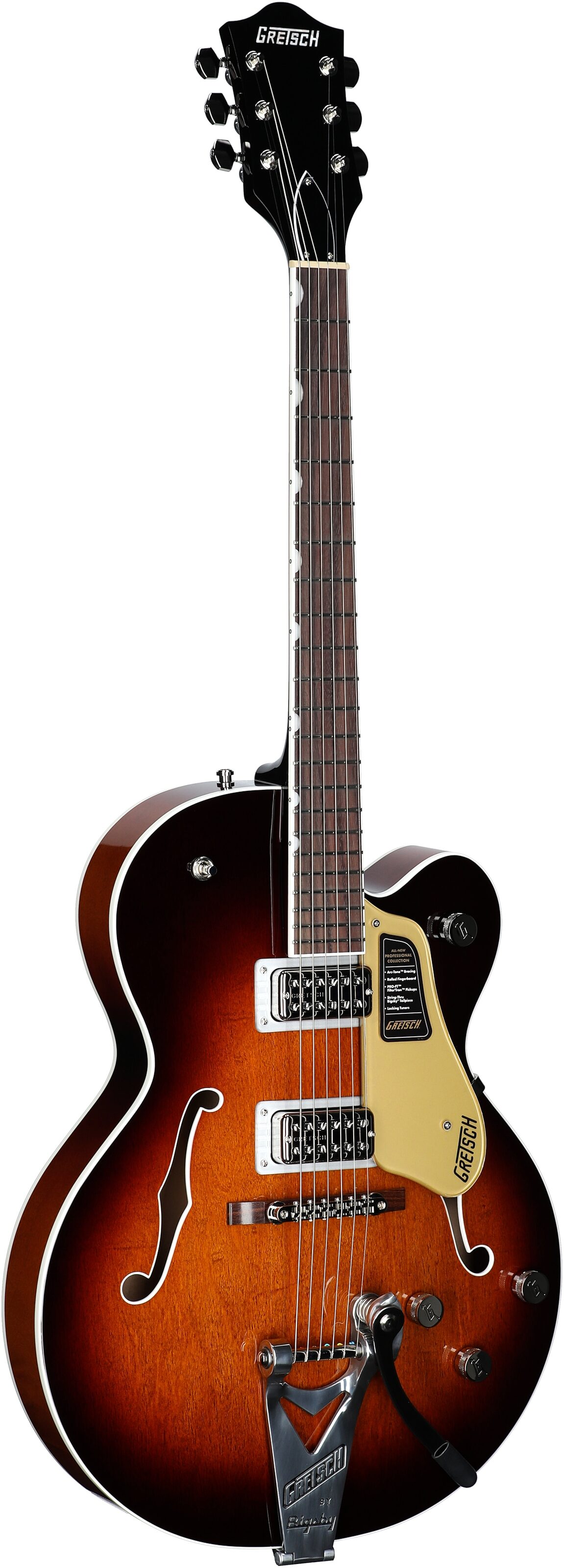Gretsch Pro Collection Tennessean Electric Guitar (with Case), Havana Burst, Body Left Front