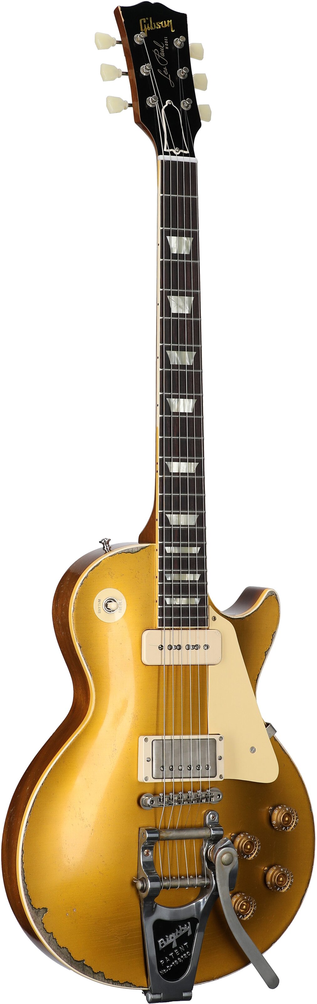 Gibson Custom Sergio Vallin '55 Les Paul Goldtop Electric Guitar (with Case), Body Left Front