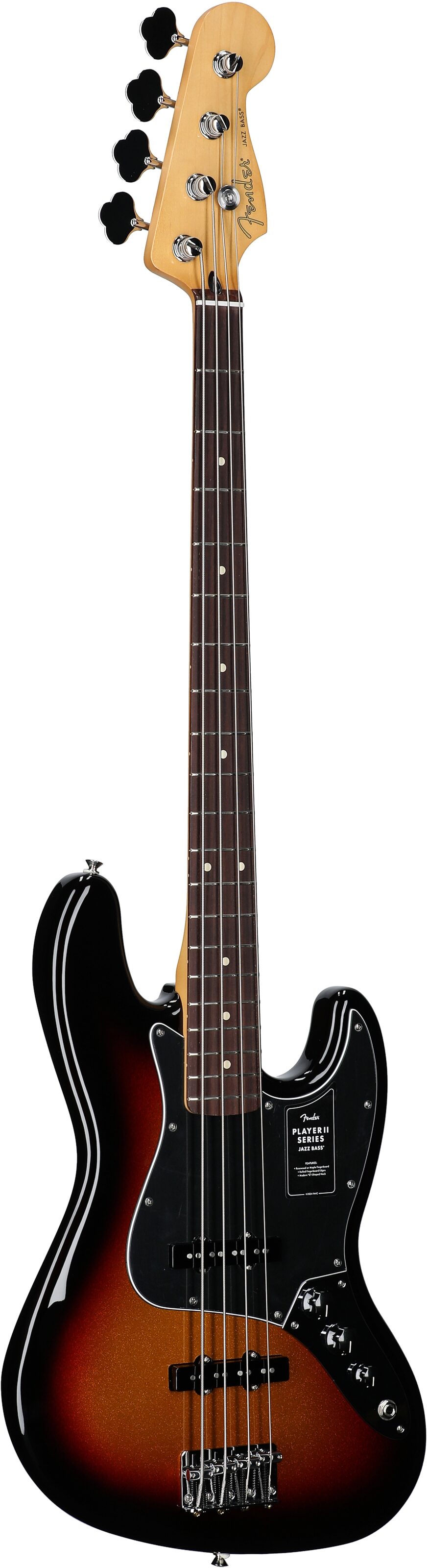 Fender Player II Jazz Electric Bass, with Rosewood Fingerboard, Sparkle 3-Color Sunburst, Body Left Front