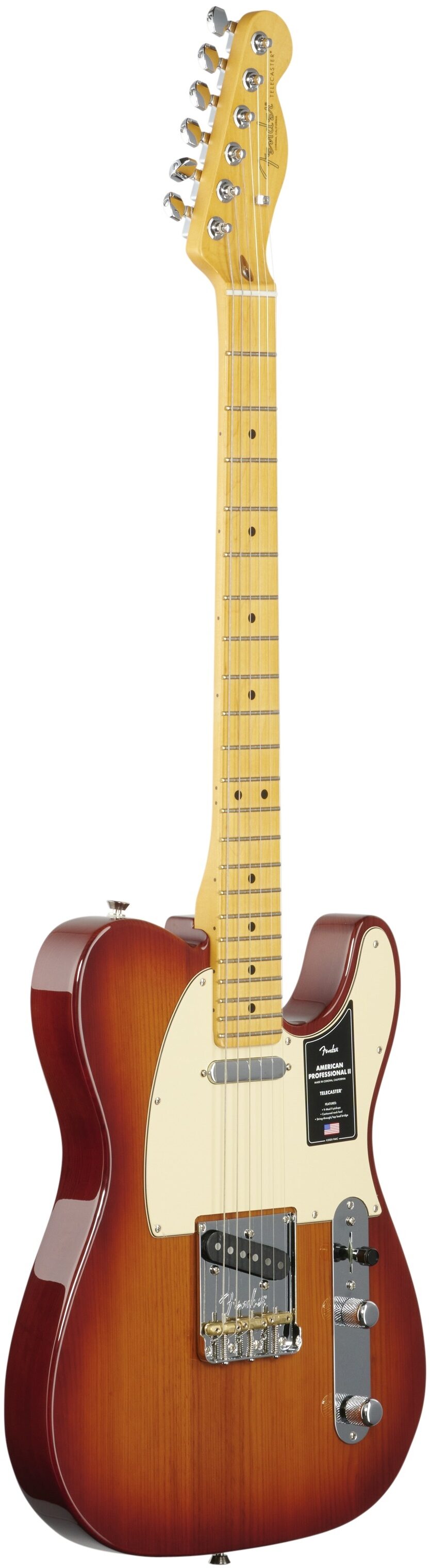 Fender American Professional II Telecaster Electric Guitar, Maple Fingerboard (with Case), Sienna Sunburst, Body Left Front