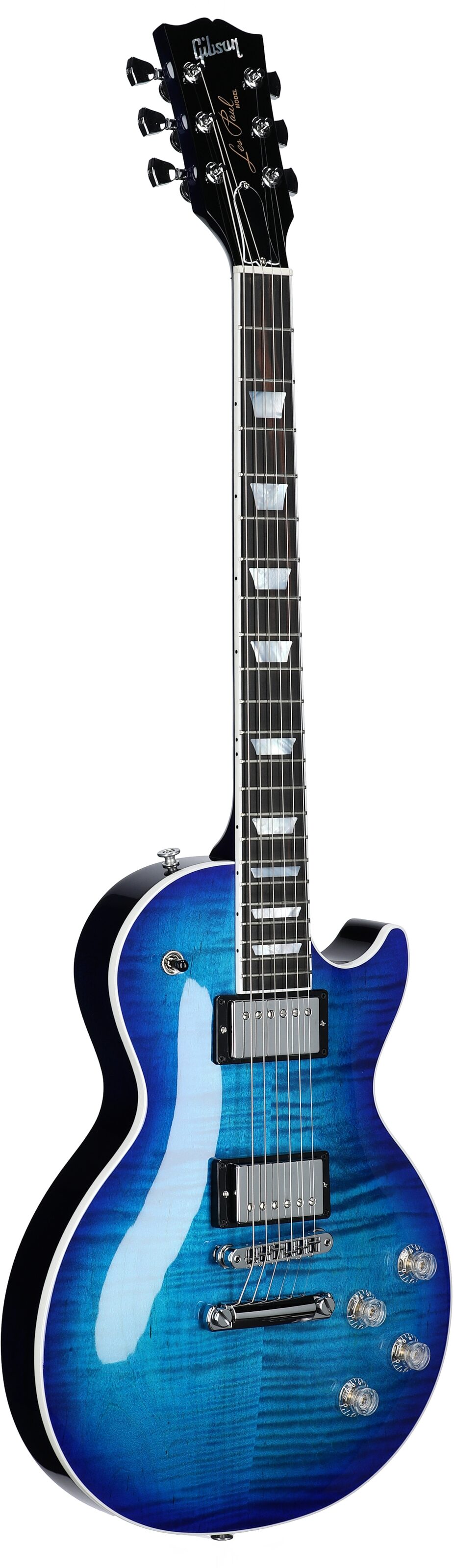 Gibson Les Paul Modern Figured AAA Electric Guitar (with Case), Cobalt Burst, Open Box (Very Good), Body Left Front