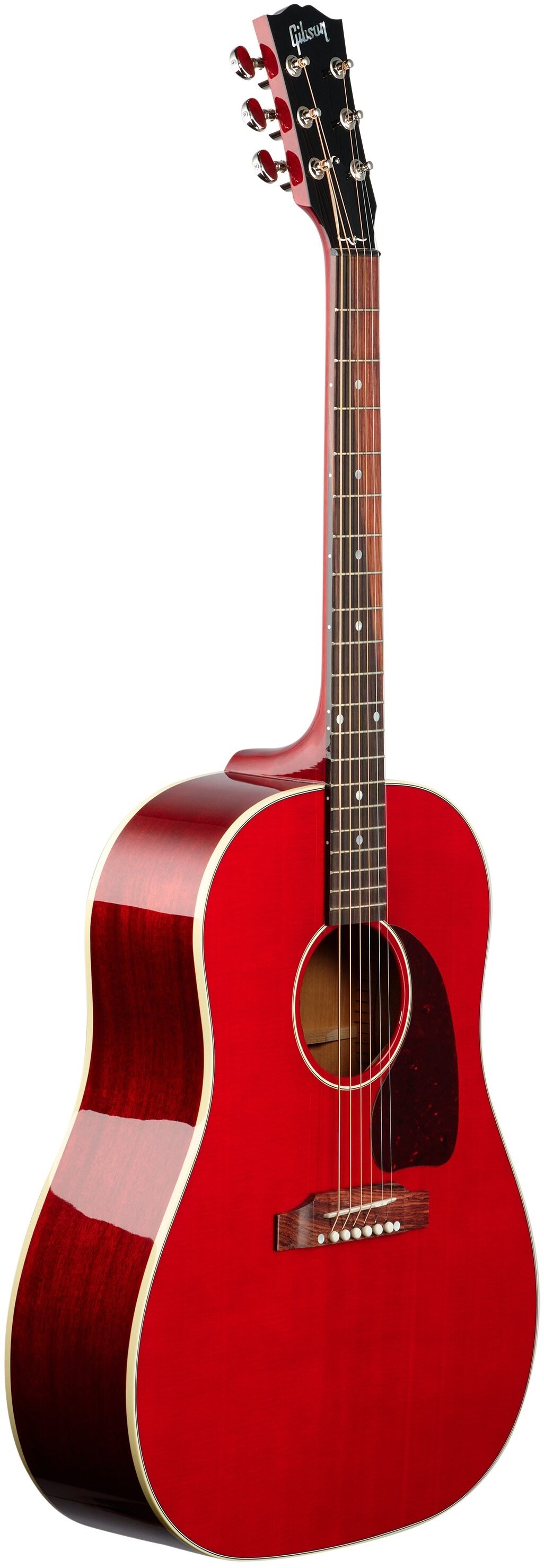 Gibson J-45 Standard Acoustic-Electric Guitar (with Case), Cherry, Body Left Front