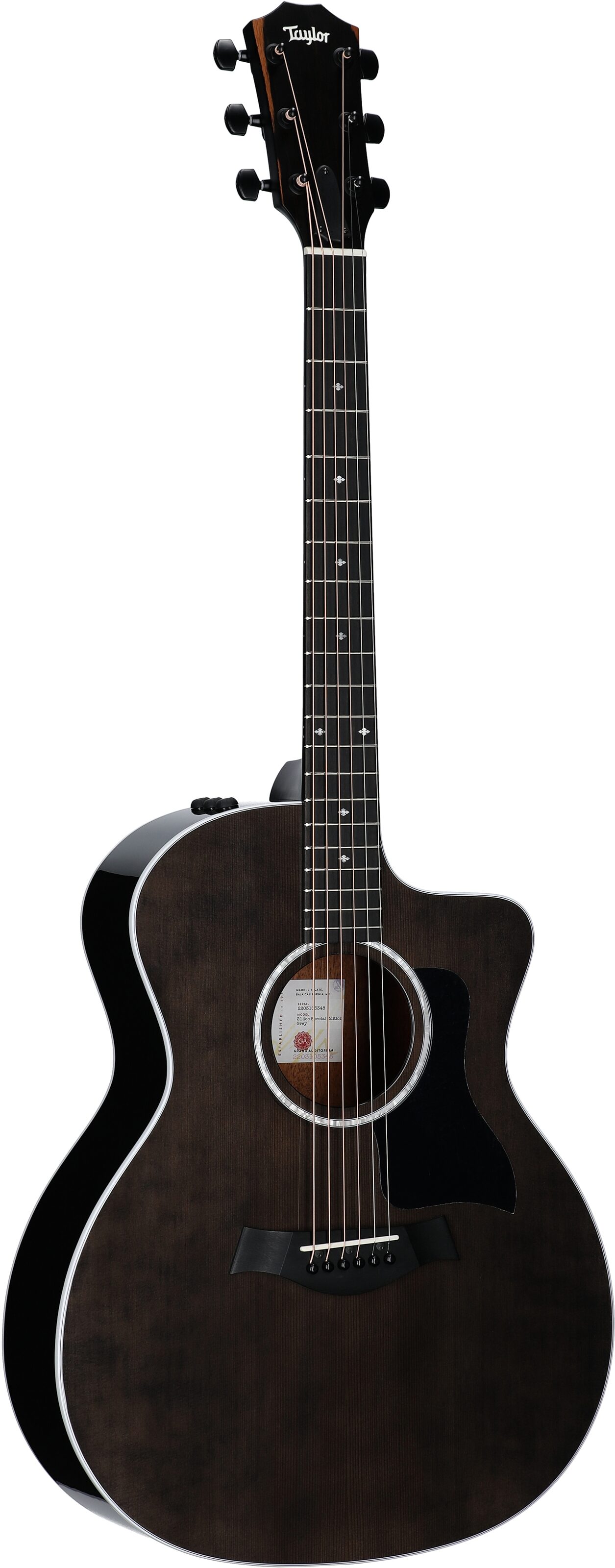 Taylor 214ce-SE Grand Auditorium Acoustic-Electric Guitar (with AeroCase), Grey, Body Left Front
