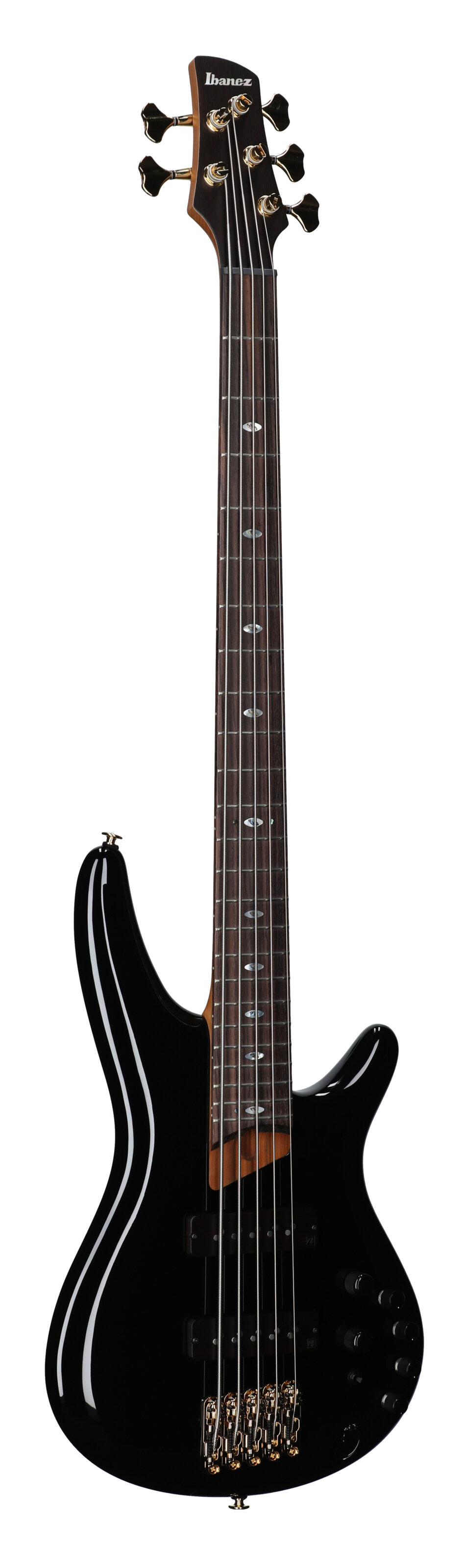 Ibanez SR3505 Prestige Electric Bass, 5-String (with Case), Black, Body Left Front