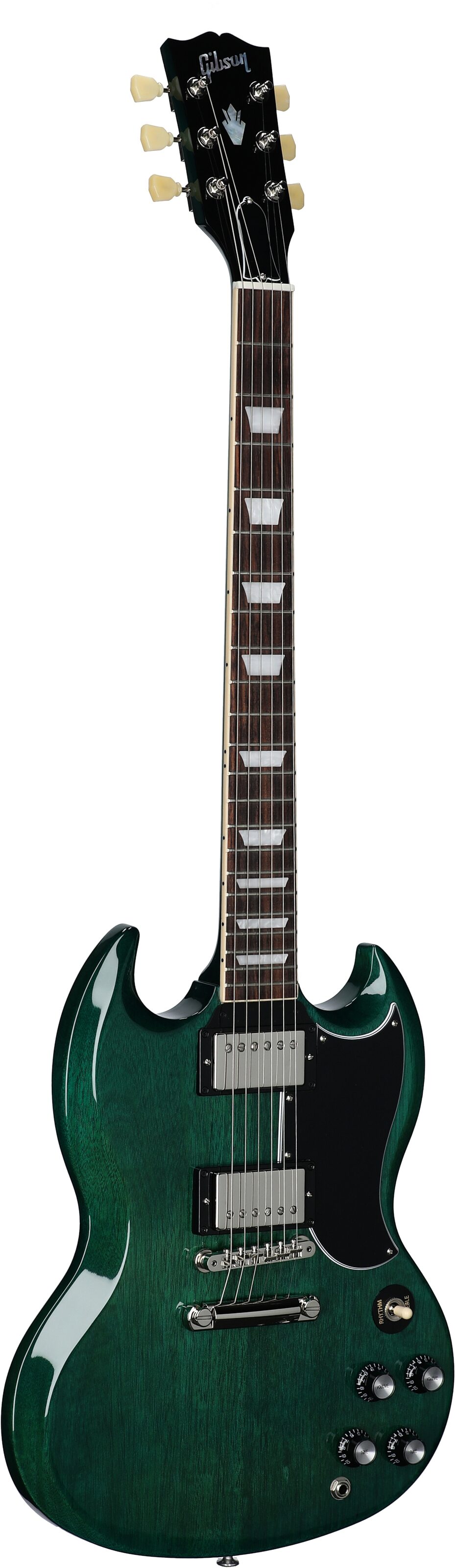 Gibson SG Standard '61 Custom Color Electric Guitar (with Case), Translucent Teal, Body Left Front