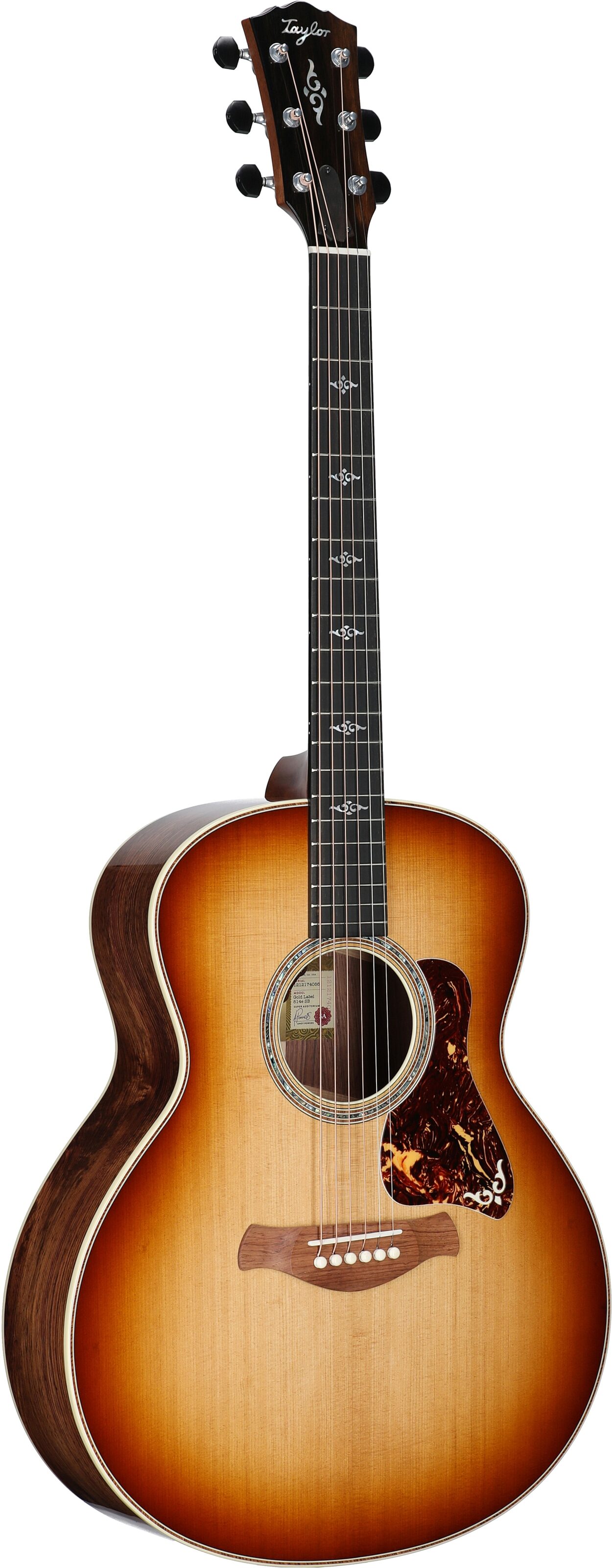 Taylor Gold Label 814e Super Auditorium Acoustic-Electric Guitar, Golden Brown Sunburst, Body Left Front
