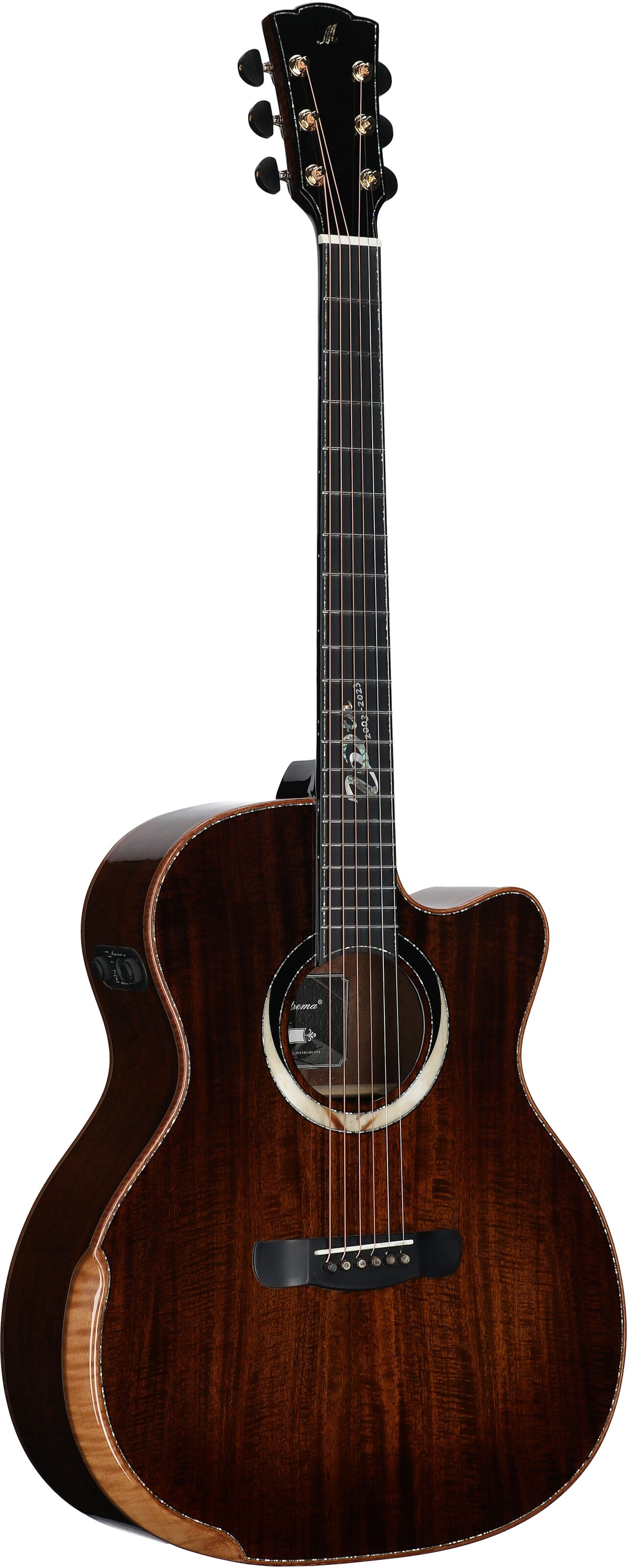 Merida Gloria V Grand Auditorium Acoustic-Electric Guitar (with Gig Bag), New, Body Left Front