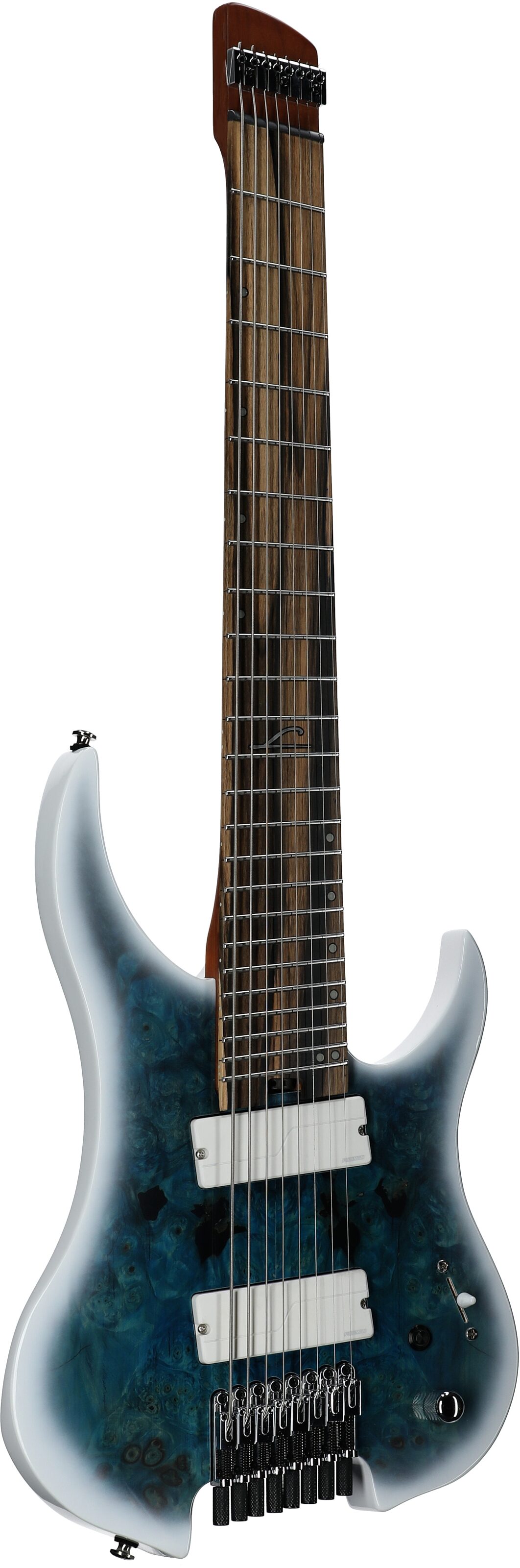 Legator Ghost G8FOD Multi-Scale Guitar (with Gig Bag), Arctic Blue, Body Left Front